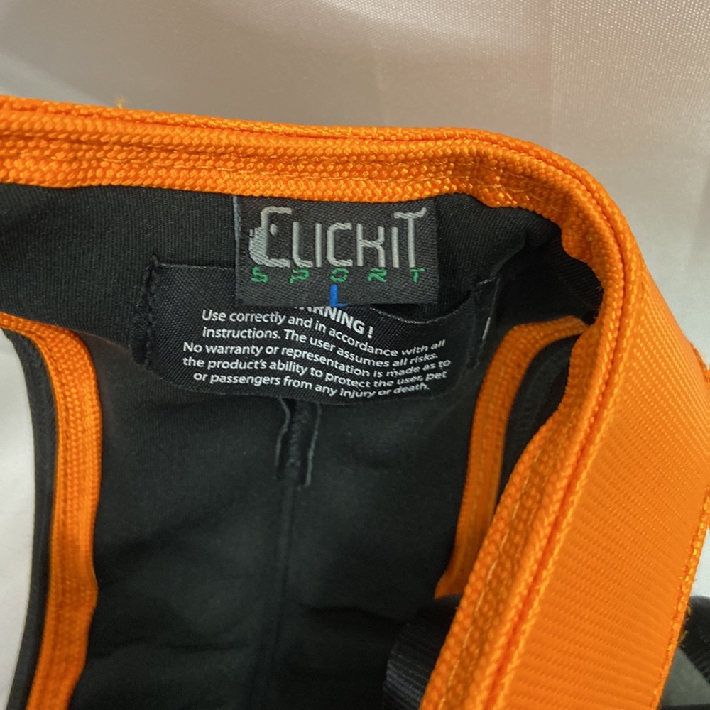 Sleepypod Clickit Sport Plus Car Safety Dog Harness Orange Size Large NWOT - Picture 3 of 3